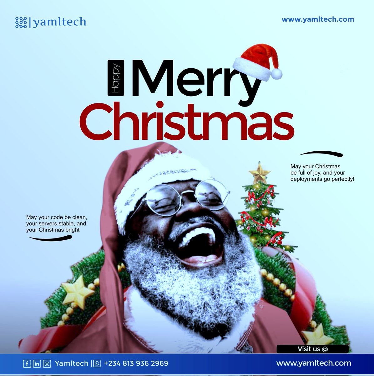 yamltech's tweet photo. Merry Christmas from all of us at YamlTech!
As we celebrate this season of joy, gratitude, and new beginnings, we wish you peace, happiness, and success. Thank you for trusting us and being part of our journey.

Visit us: https://t.co/TVGOZYnhec
#MerryChristmas  #YamlTech https://t.co/0TNBUF96fR
