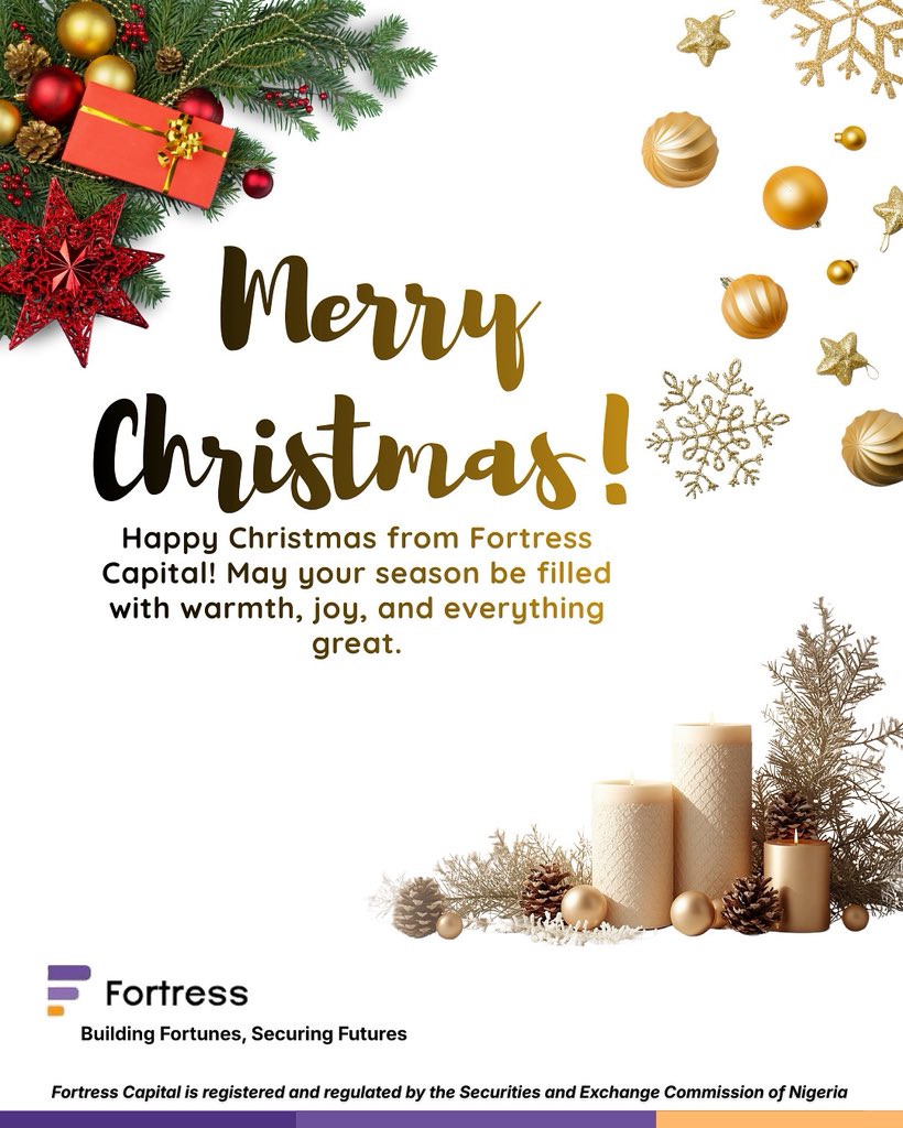 FortressCapltd's tweet photo. Merry Christmas from us to you.

Wishing you a Christmas filled with warmth, joy, and beautiful moments. May the season bring you peace today and hope for an even brighter year ahead.

#fortresscapital #merrychristmas2025 #fclhumans https://t.co/dPVeoLbXSv