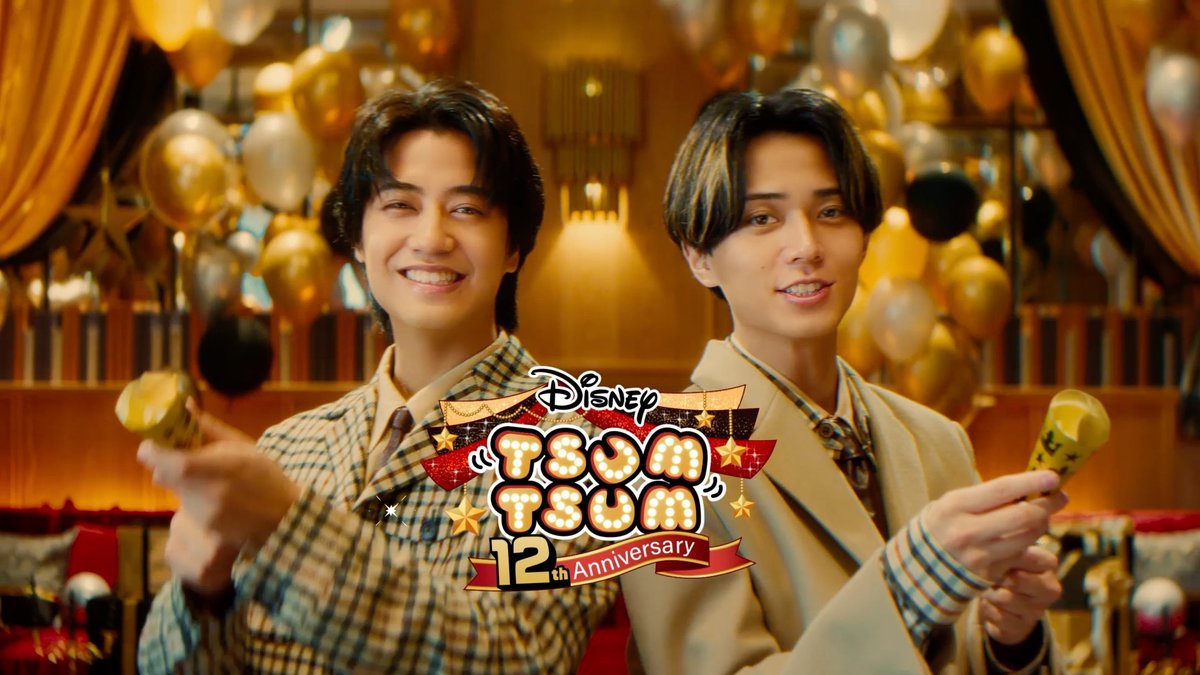 oricon's tweet photo. King ＆ Prince『ツムツム』新CM出演🌈

永瀬廉＆髙橋海人が
チップ＆デールとお揃いのハットでダンス🕺
12周年パーティーを満喫

🎥CM動画『LINE：ディズニー ツムツム』
https://t.co/UJlTeeD3TH

ゲーム内ミッション達成で
キンプリの特別メッセージが見れたり
オリジナル壁紙もらえるチャンスも📱 https://t.co/PL5jaJw7pi