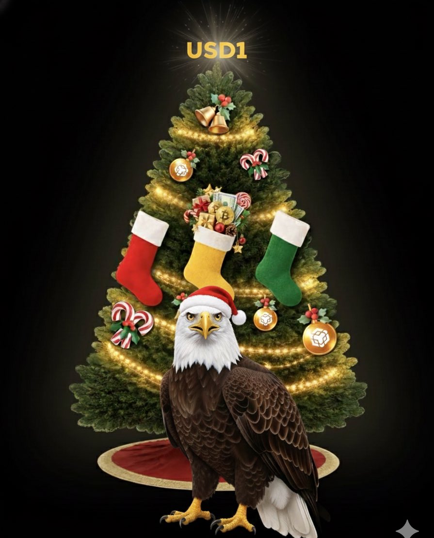 BNB_Eagle's tweet photo. This Christmas, I don’t wish for gifts.
I wish for USD1 to become the new digital eagle of freedom.
Merry Christmas, builders of the next monetary era. 🇺🇸🦅 $E https://t.co/s7Tdlw5JMT