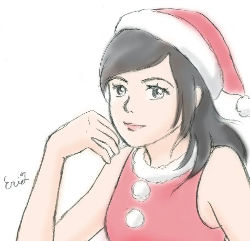 elilin2024's tweet photo. ３年位前に描いたイラスト😊
少女漫画っぽいまりやさん。ノースリーブが色っぽい✨
#竹内まりや
#サンタクロース 
#クリスマス https://t.co/JmIF5V9jGg