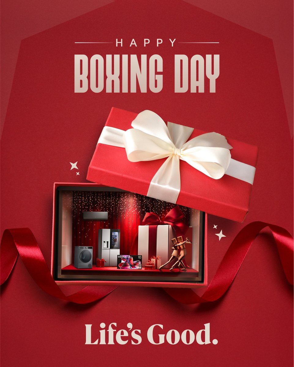 LGAfrica1's tweet photo. Relax, unwind, and enjoy the season a little longer.
What's been your favorite part of the holidays so far?

#BoxingDay #LifesGood #ChristmasWithLG #HolidayUpgrade https://t.co/He5qI77nzp
