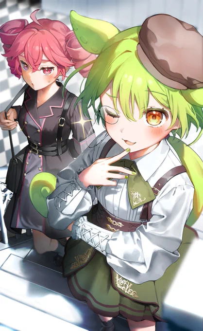 #今年一番伸びた絵ではないが個人的に気に入っている絵を貼る 名探偵ずんだもん&助手のテト