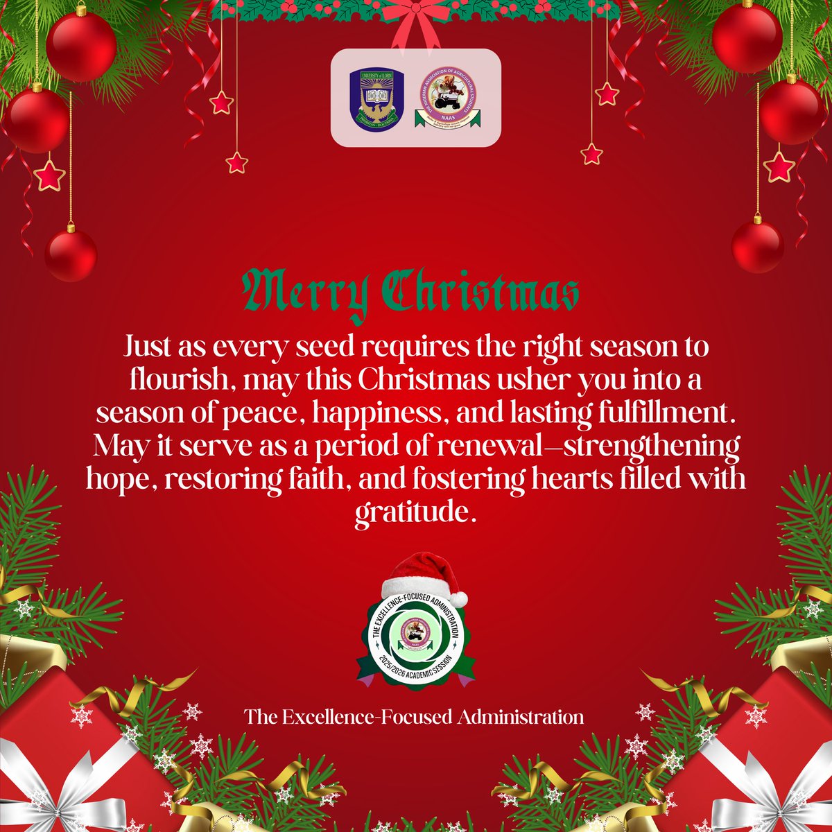 Wishing you a merry Christmas and a prosperous new year 🎉🎄🤭.
<a href="/UilStudentUnion/">Unilorin SU</a> 
<a href="/UnilorinNGR/">University of Ilorin, Nigeria</a>