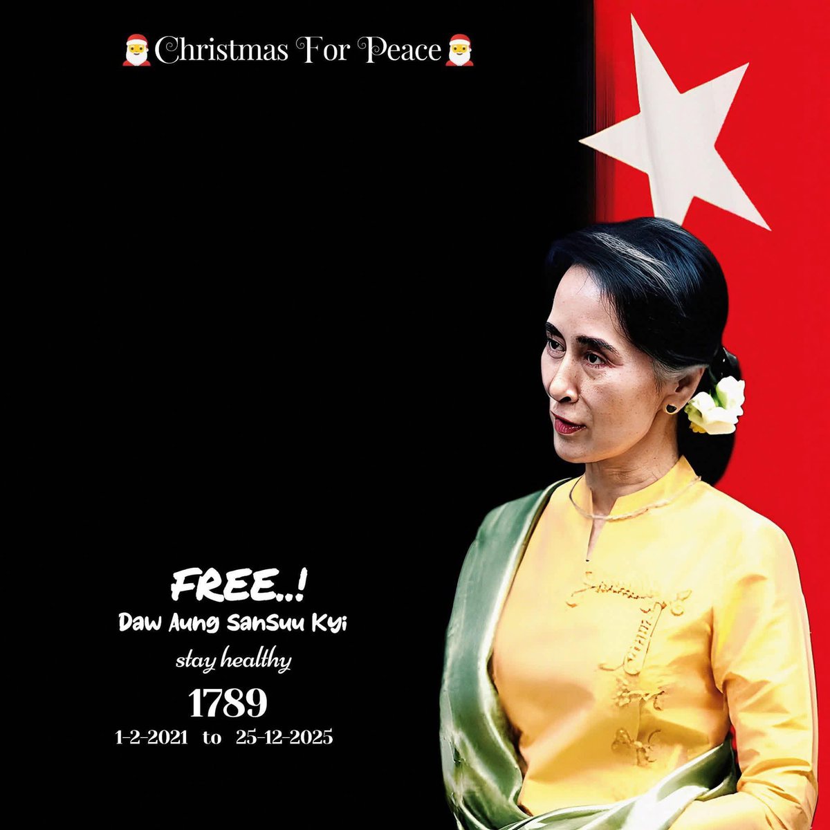 CDM_SayarAung's tweet photo. " ခက်ခဲတဲ့လမ်းကို လျှောက်နေတဲ့ အချိန်အခါမှာ တက်ညီလက်ညီ
လိုက်ပေးကြပါလို့ ကျွန်မ မေတ္တာရပ်ခံချင် ပါတယ် "
ဒေါ်အောင်ဆန်းစု ကြည်
#1789Days FREE! Our Leader
#FreeAungSanSuuKyi
#WhereIsShe
#2025Dec25Coup
#WhatsHappeningInMyanmar https://t.co/fe19qPy9gB
