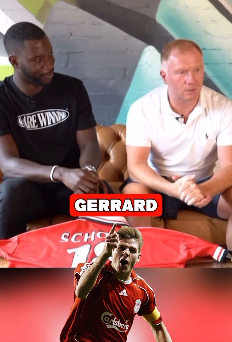 • Gerrard or Scholes?

🚨🗣️ 𝗡𝗘𝗪: Scholes: "Gerrard. He is more of an athlete and more of a match winner. He was playing for a team where he HAD to be, while I was more part of a team, you get what I mean? I couldn't do what he did at Liverpool."