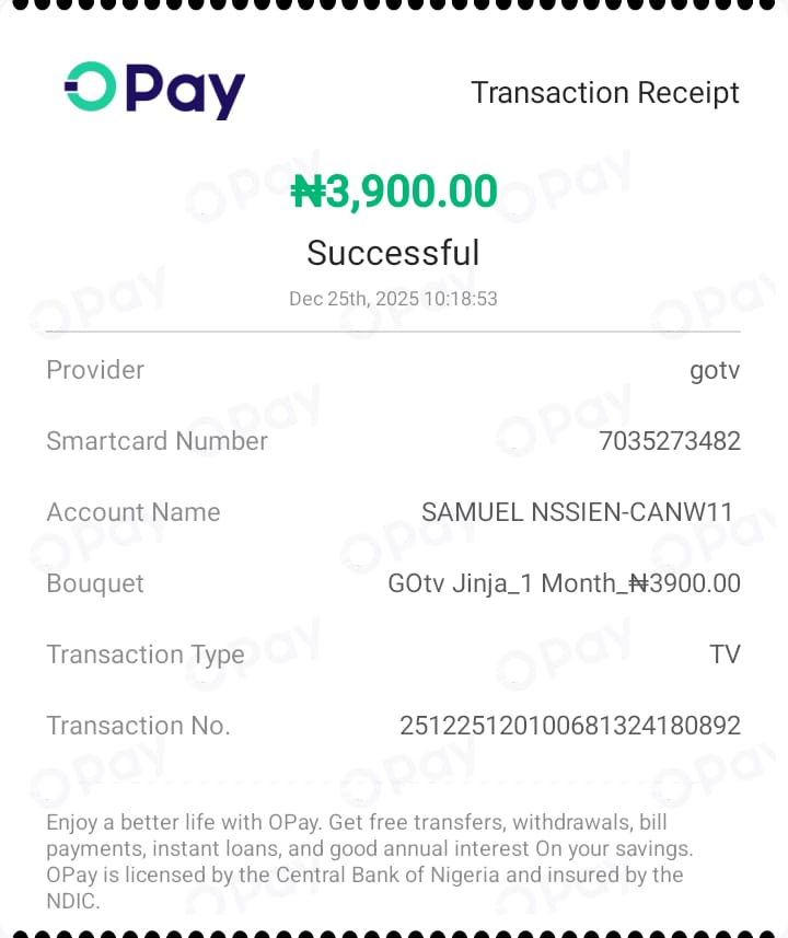 SamuelNssien's tweet photo. @GOtvNg @OvuruTekena Good morning sir I just subscribed to this channel and yet it's not showing up on my tv https://t.co/kcrpkWhm3t