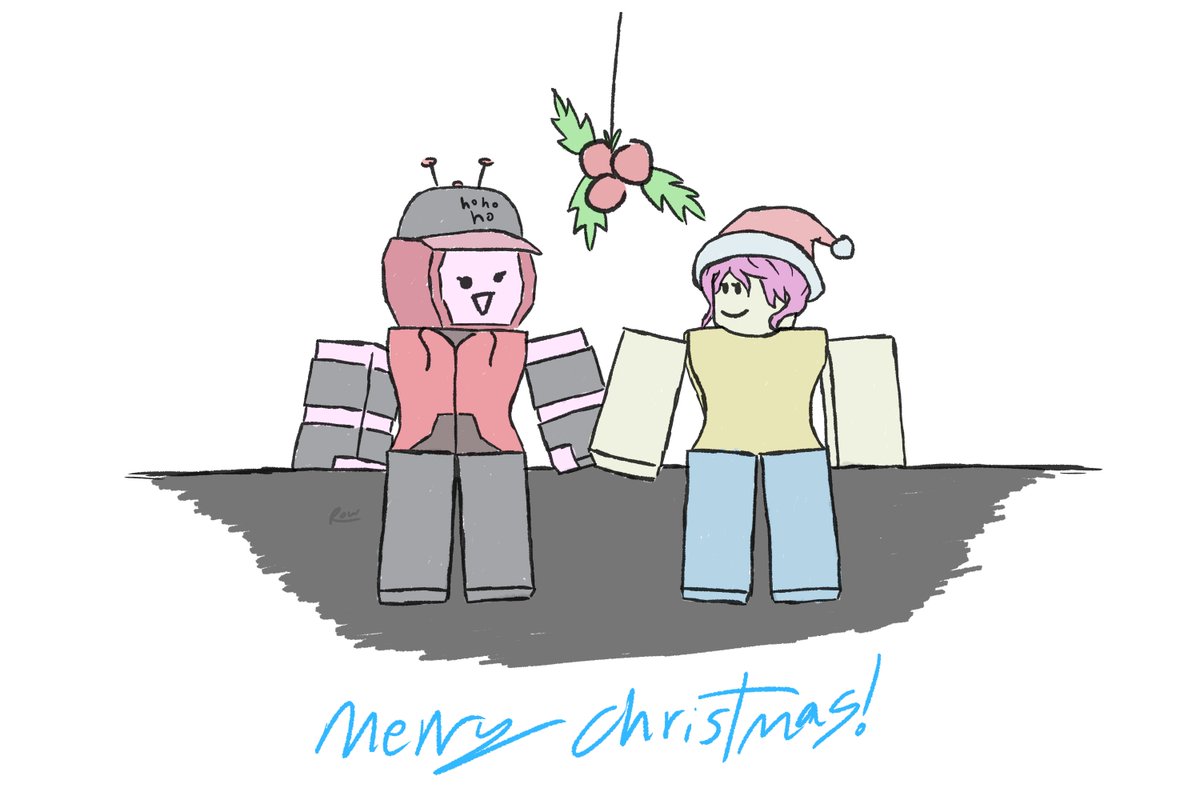 rowscouter's tweet image. Under the mistletoe🎄
#robloxart
