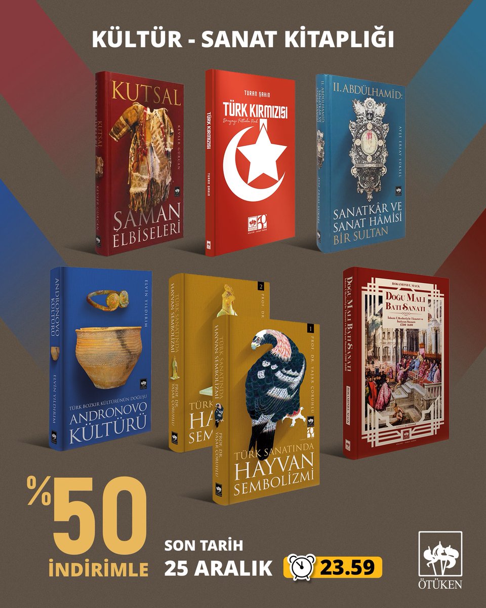 Oluşturduk bile. Baskıları, ciltleri, ebatlarıyla diğer serilerimizden farklılaşan; renkli içerikleri, kâğıtlarıyla bir yana özgün başlıkları ve dilleriyle de meraklı okurun bütün merakını giderecek kitaplarımız bu seride. 

otuken.com.tr/kultur-sanat-m…