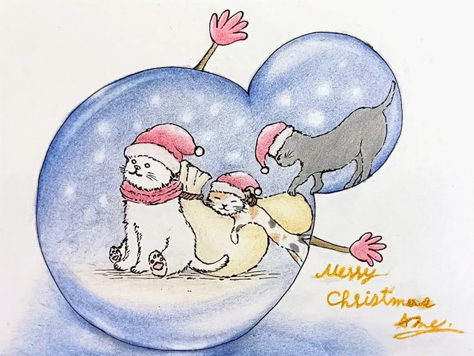メリークリスマス!! どうやらサンタさんのお手伝い中に疲れて寝ちゃったみたいですね #クリスマス #christmas