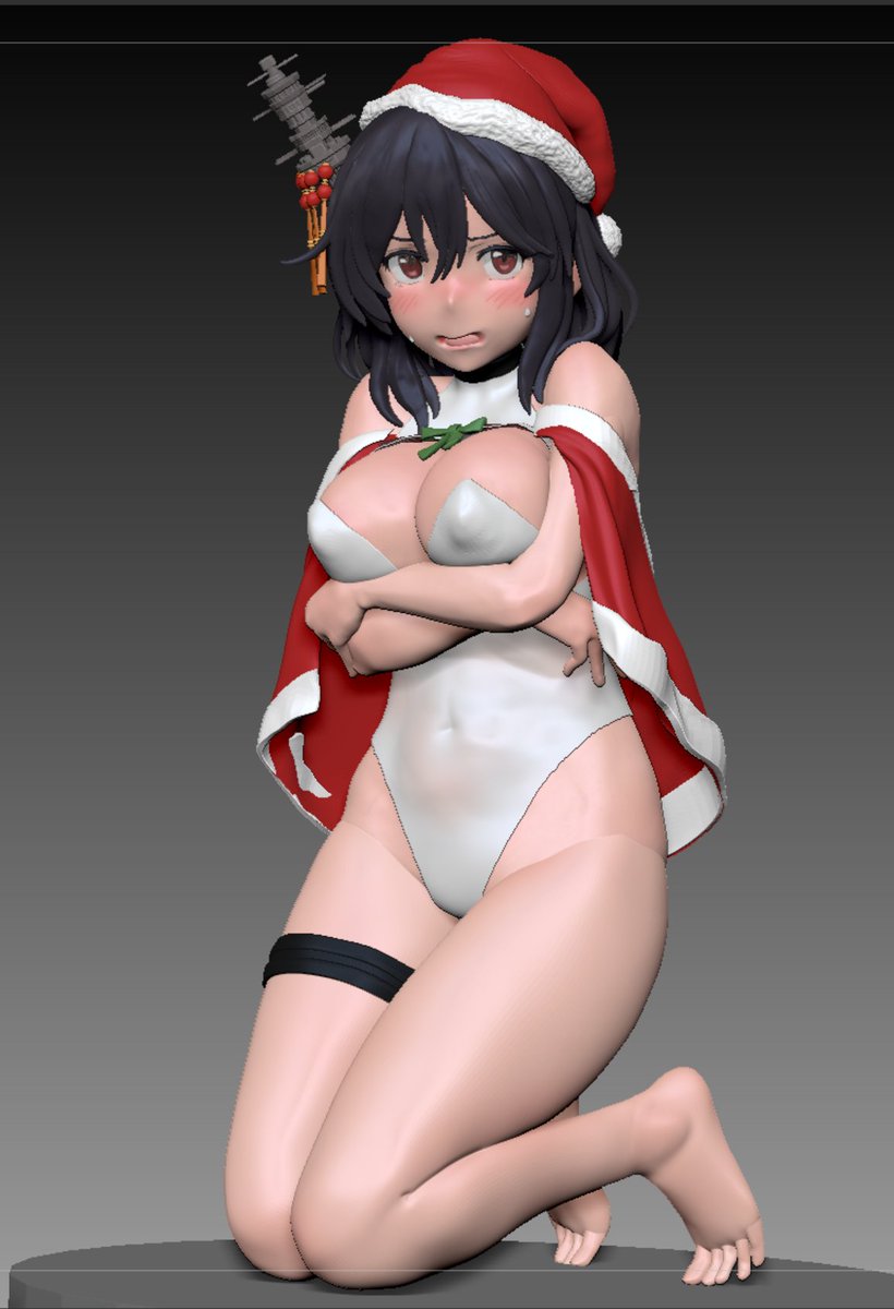 山城(艦これ) 「クリスマスバニー山城さんください」|たいちのイラスト