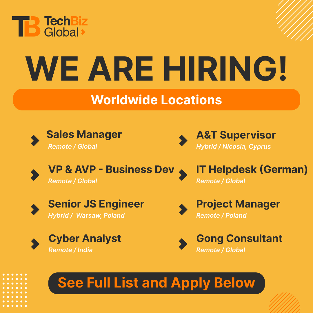 Looking for your next career move? 🌟 Explore exciting roles with our clients in Sales, Tech, Cybersecurity, Finance &amp; more!
 💼 Apply now:
Sales Manager | VP/AVP Biz Dev | Senior JS Engineer | Cyber Analyst &amp; others
#Hiring #TechJobs #CareerOpportunities