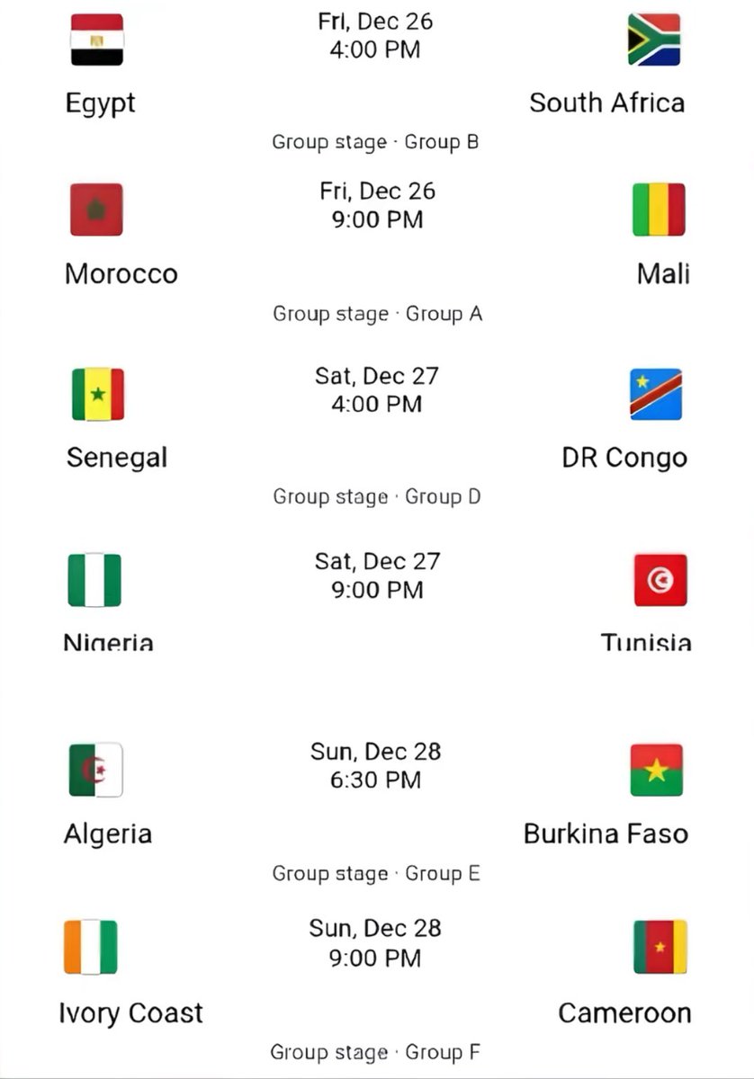 ٦ نهائيات مُبكرة في جولة واحدة.. 

الجولة الثانية في أمم إفريقيا بتاريخ آسيا بأكملها.
