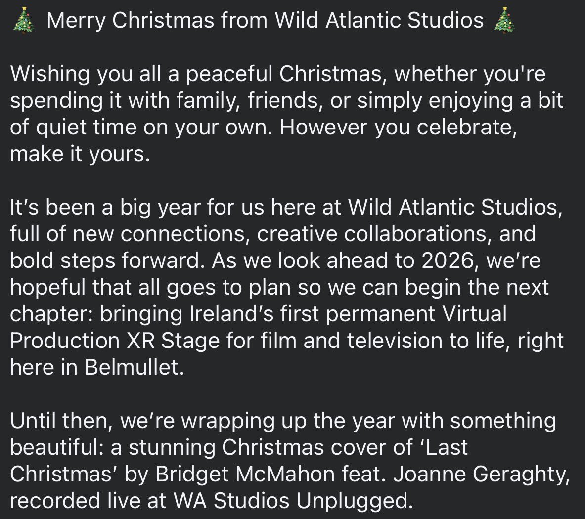 📺 Watch it now on YouTube:
👉 youtu.be/eAWxPgXqPNY

Go raibh Nollaig shona agus suaimhneach agaibh! Wishing you a happy and peaceful Christmas!