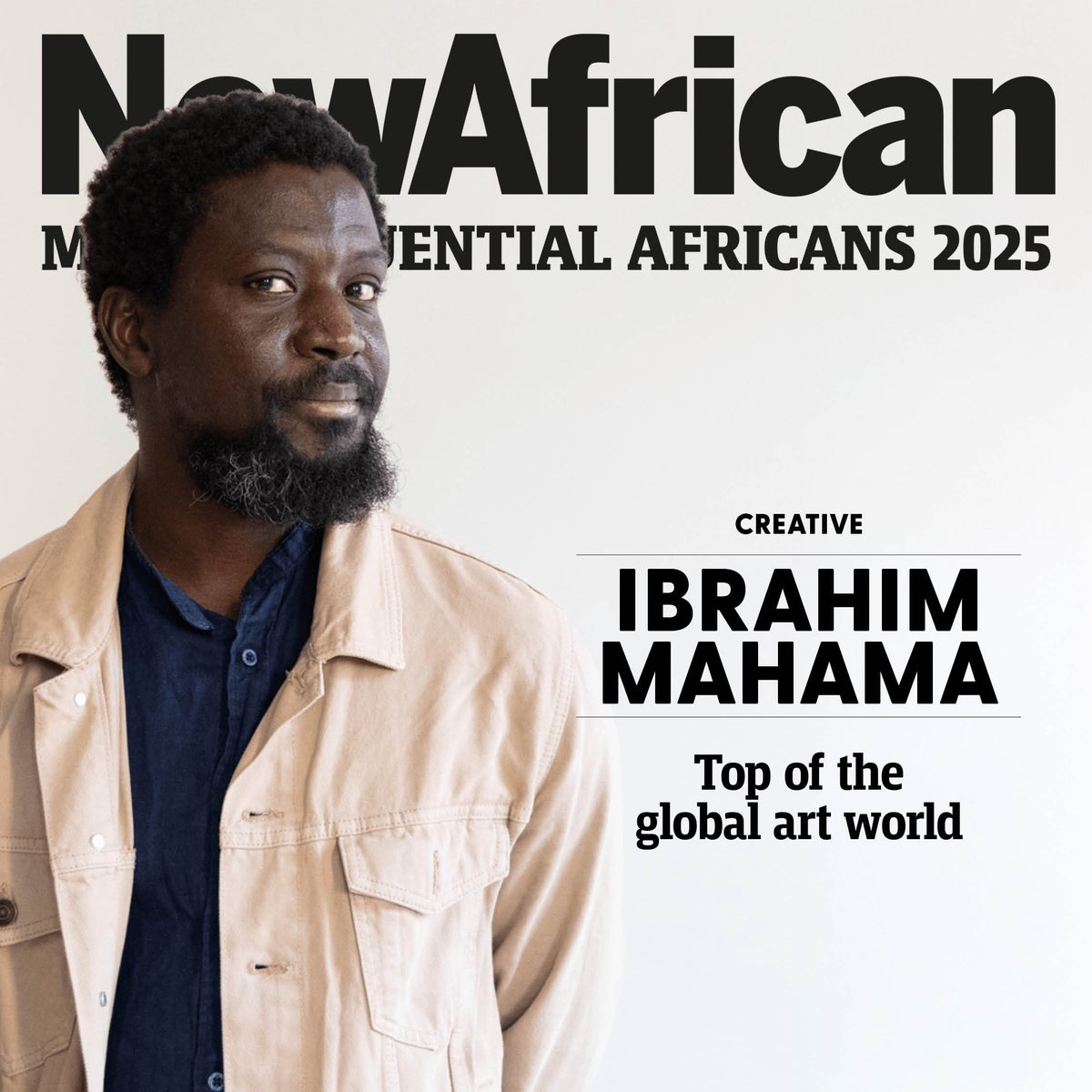 NewAfricanMag's tweet photo. A landmark recognition for Ibrahim Mahama, featured in the 100 Most Influential Africans in 2025.

He is an Artist, internationally acclaimed for large-scale installations that interrogate labour, material history and global systems through an African lens.

➡️ Read his full profile on MIA 2025 and join the conversation by sharing your thoughts.

🔗 Discover more on MIA 2025:
https://t.co/Ah9CGfQXS9

@ibrahim_mahama