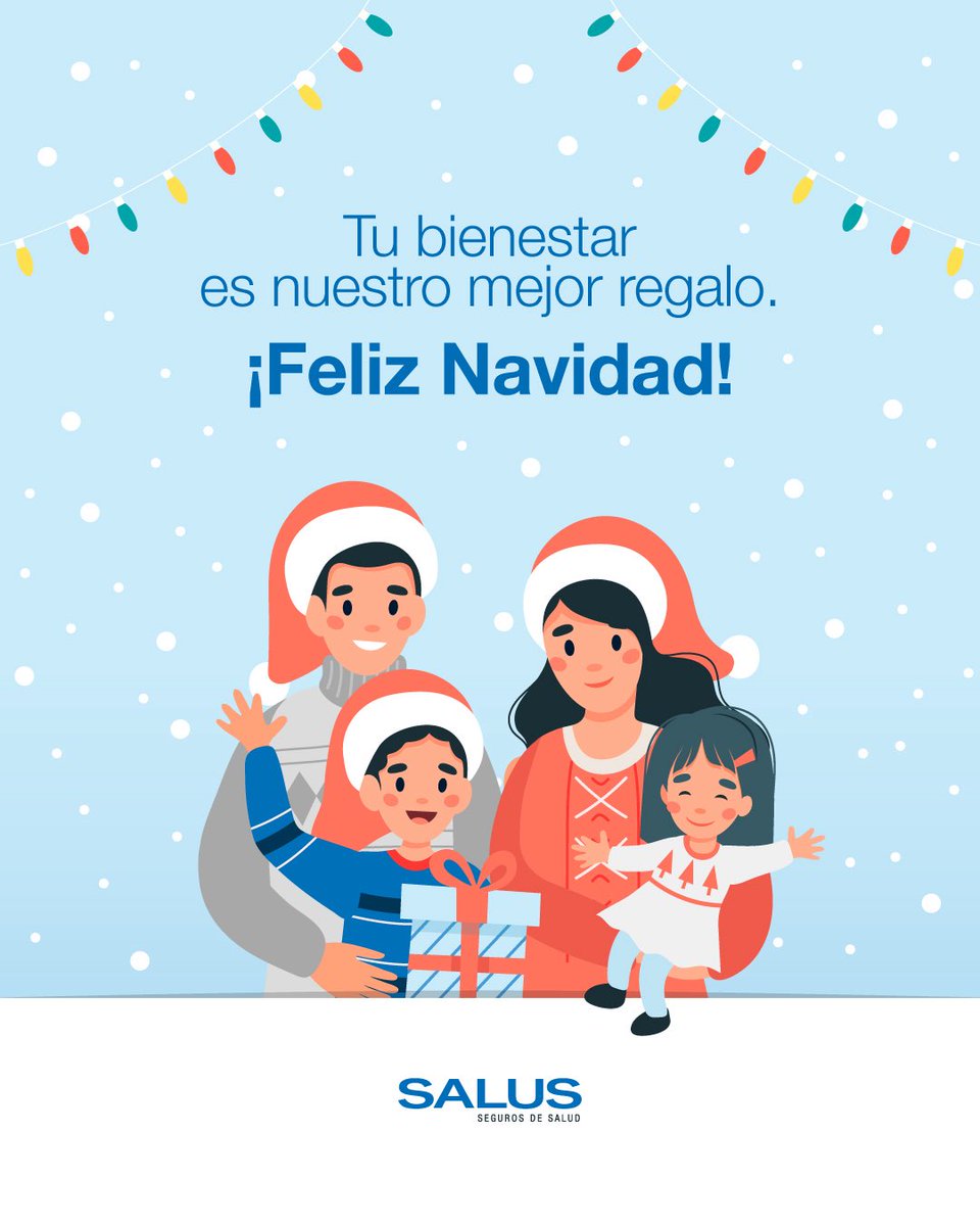 En estas fechas tan especiales, queremos recordarte lo más importante: tu bienestar es nuestro mejor regalo 🎁 

Gracias por confiar en Salus para cuidar de ti y de los tuyos, hoy y siempre

Feliz Navidad 💙

#Salus #FelizNavidad #TuBienestar #CuidarteEsLoPrimero #SegurosDeSalud