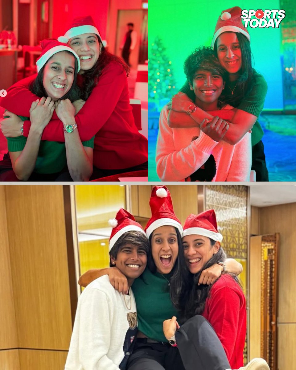 SportsTodayofc's tweet image. Christmas cheer with Jemimah, Smriti &amp;amp; Arundhati

#merrychristmas #christmastime #smritimandhana #jemimahrodrigues