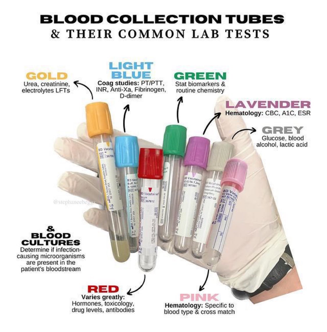 BLOOD 🩸 COLLECTION TUBES &amp; THEIR COMMON LAB TESTS …