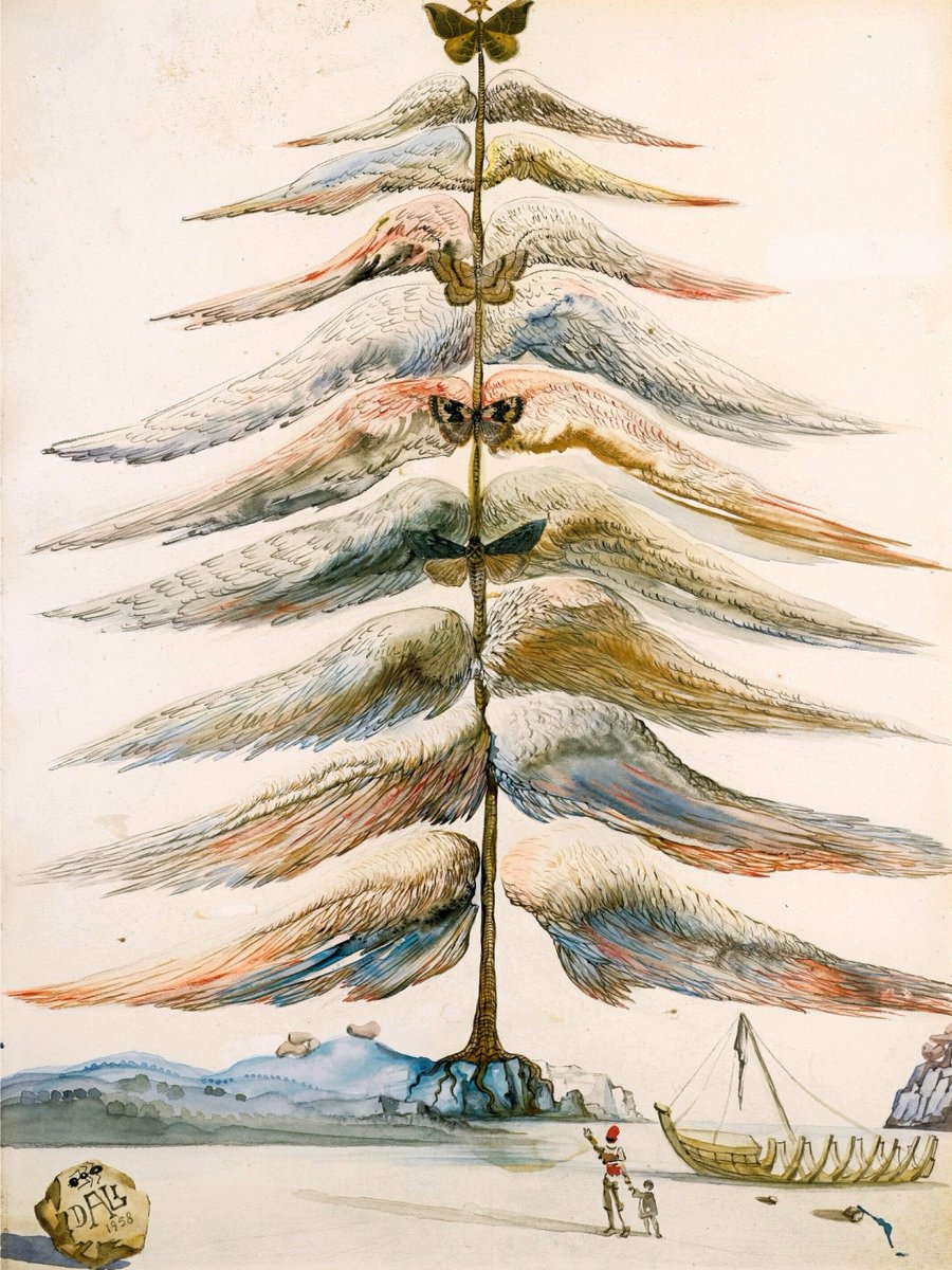 Salvador Dali'nin tasarladığı Noel kartpostalı. (1958)