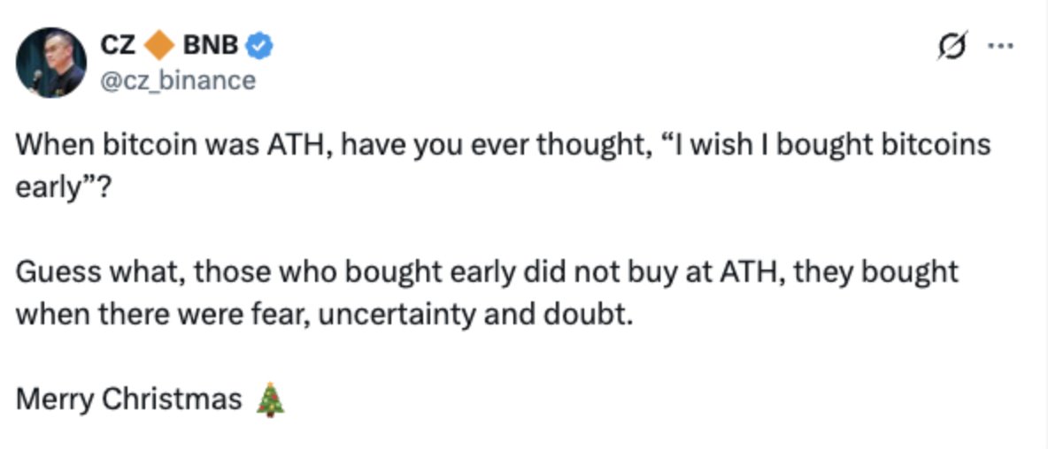 🚨 CZ rappelle une vérité clé

Les premiers acheteurs de Bitcoin n’ont pas attendu les plus hauts historiques.
Ils ont acheté quand il y avait peur, incertitude et doute.

L’histoire ne récompense pas le confort.
Elle récompense le courage.

#Bitcoin #BTC #Crypto #Investissement