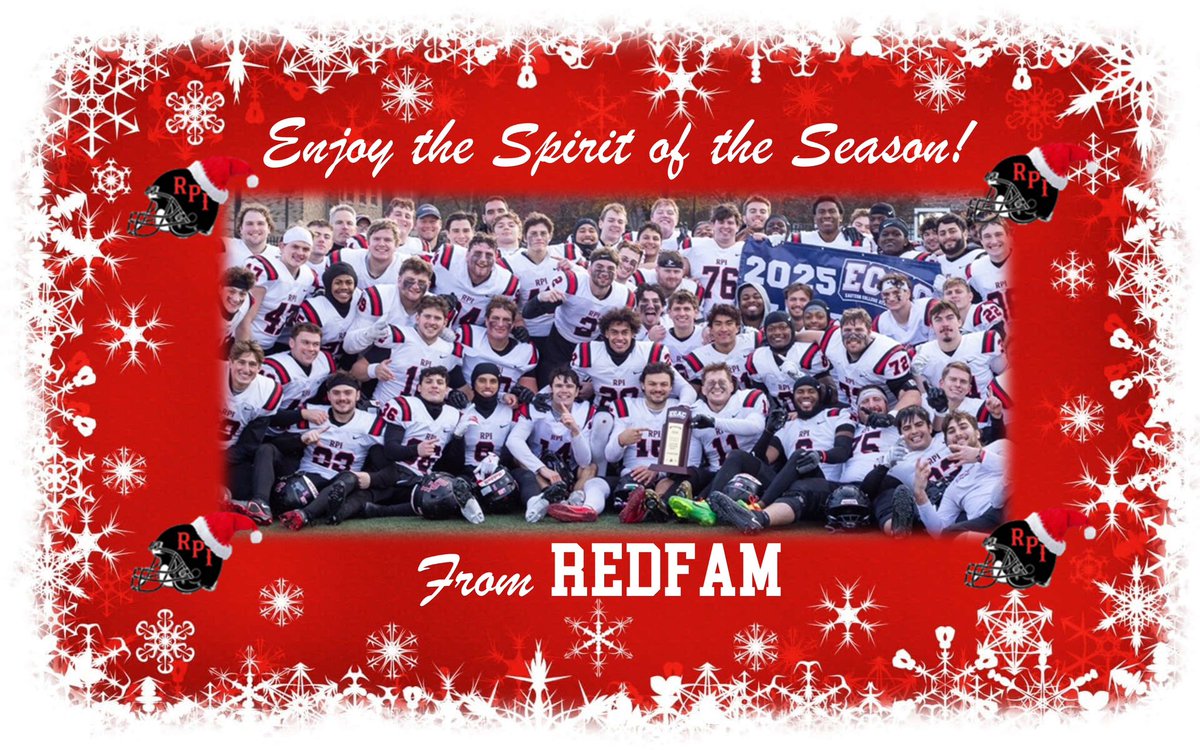 Happy Holidays from RPI Football! Wishing our players, families, alumni, and supporters a safe and joyful holiday season. 🎄🏈

#REDFAM
