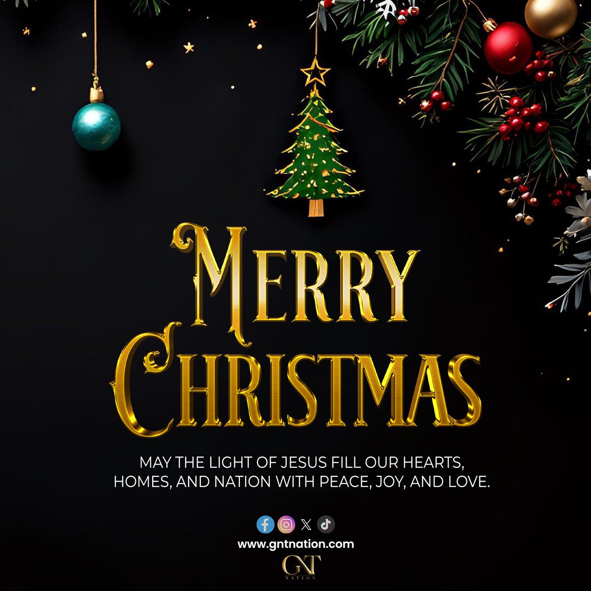 We rejoice in the birth of our Savior, Jesus Christ, the light of the world.

Keep celebrating Jesus, the reason for the season ✝️

Merry Christmas from GNT Nation 🎄 🤍