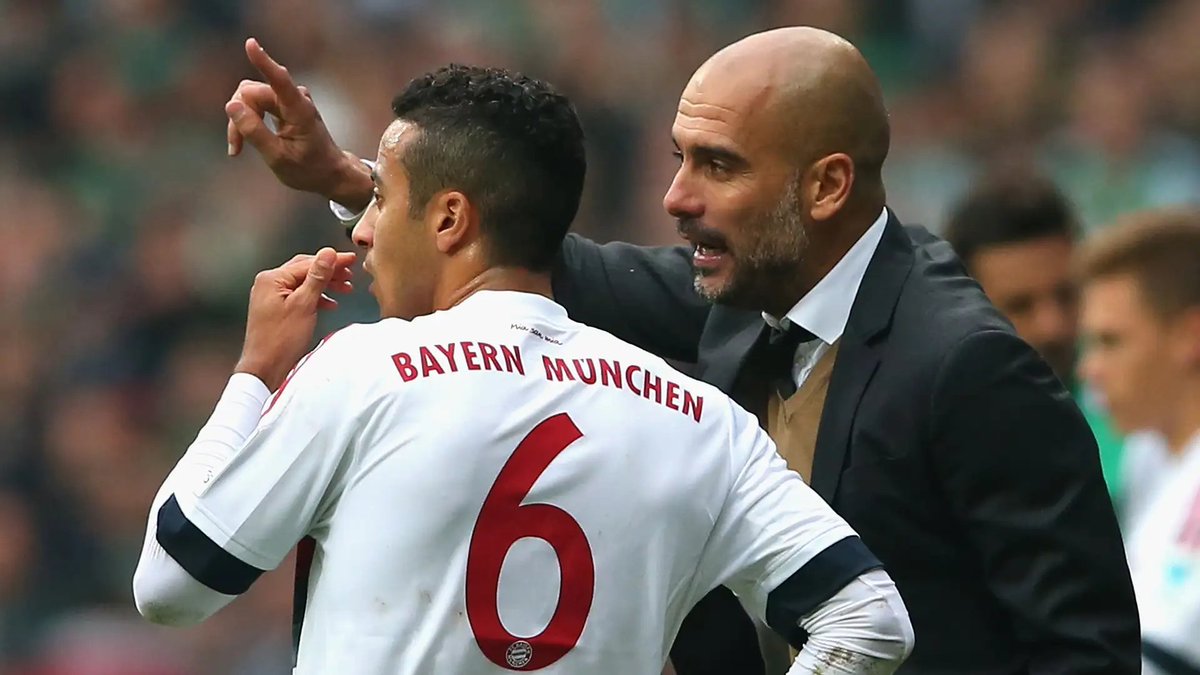 TouchlineX's tweet photo. 🚨 𝗗𝗜𝗗 𝗬𝗢𝗨 𝗞𝗡𝗢𝗪: In all of his management career, Pep Guardiola has only ever signed one player he managed at another club before:

Thiago Alcantara. https://t.co/pMLid9WdNp