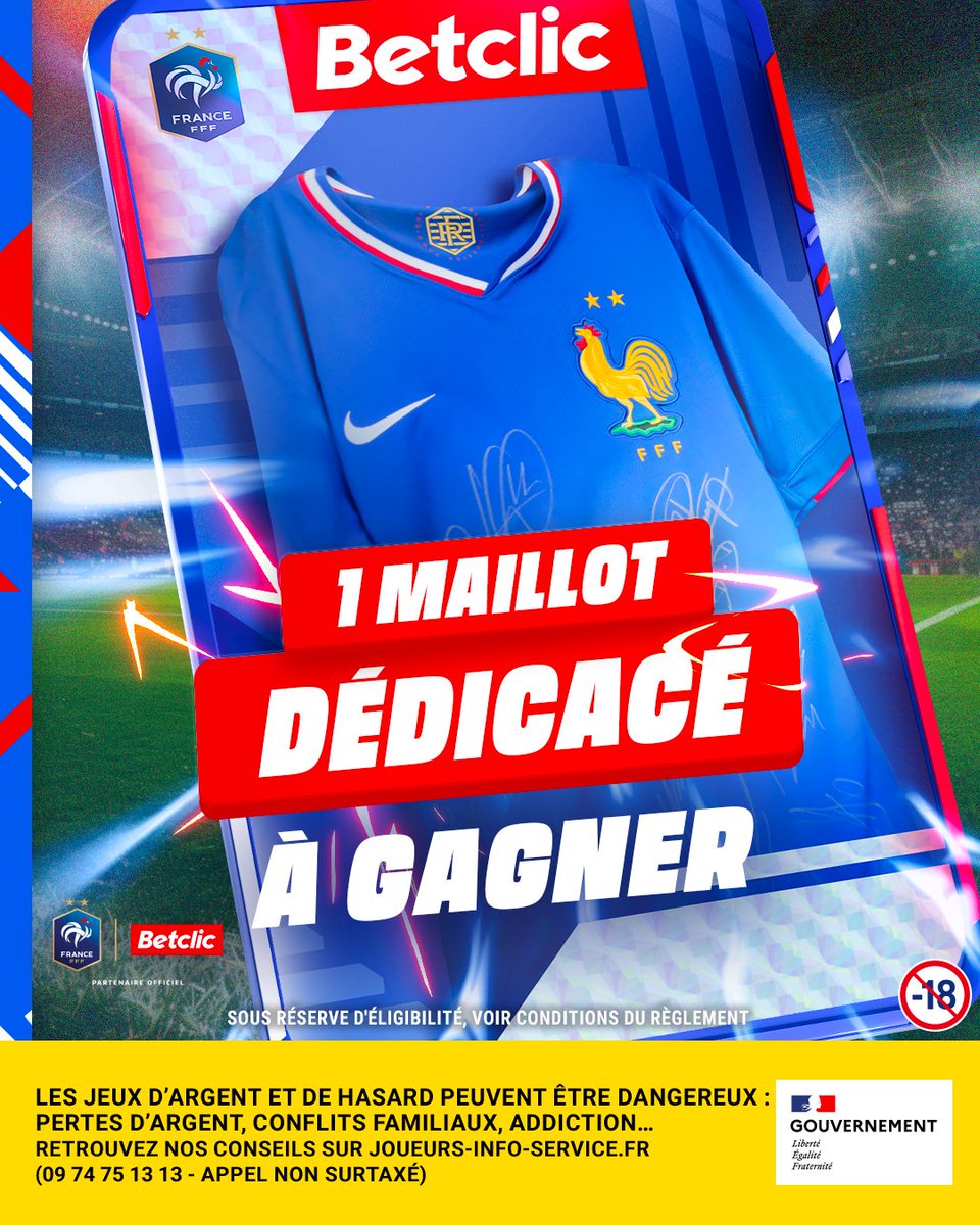 Betclic's tweet image. 🎄 Et si on prolongeait un peu Noël ? 👀

On a décidé de vous RÉ-GA-LER avec 1 maillot dédicacé des Bleus à gagner 🇫🇷

🍀Follow @Betclic + RT + ton joueur préféré des Bleus en commentaire !