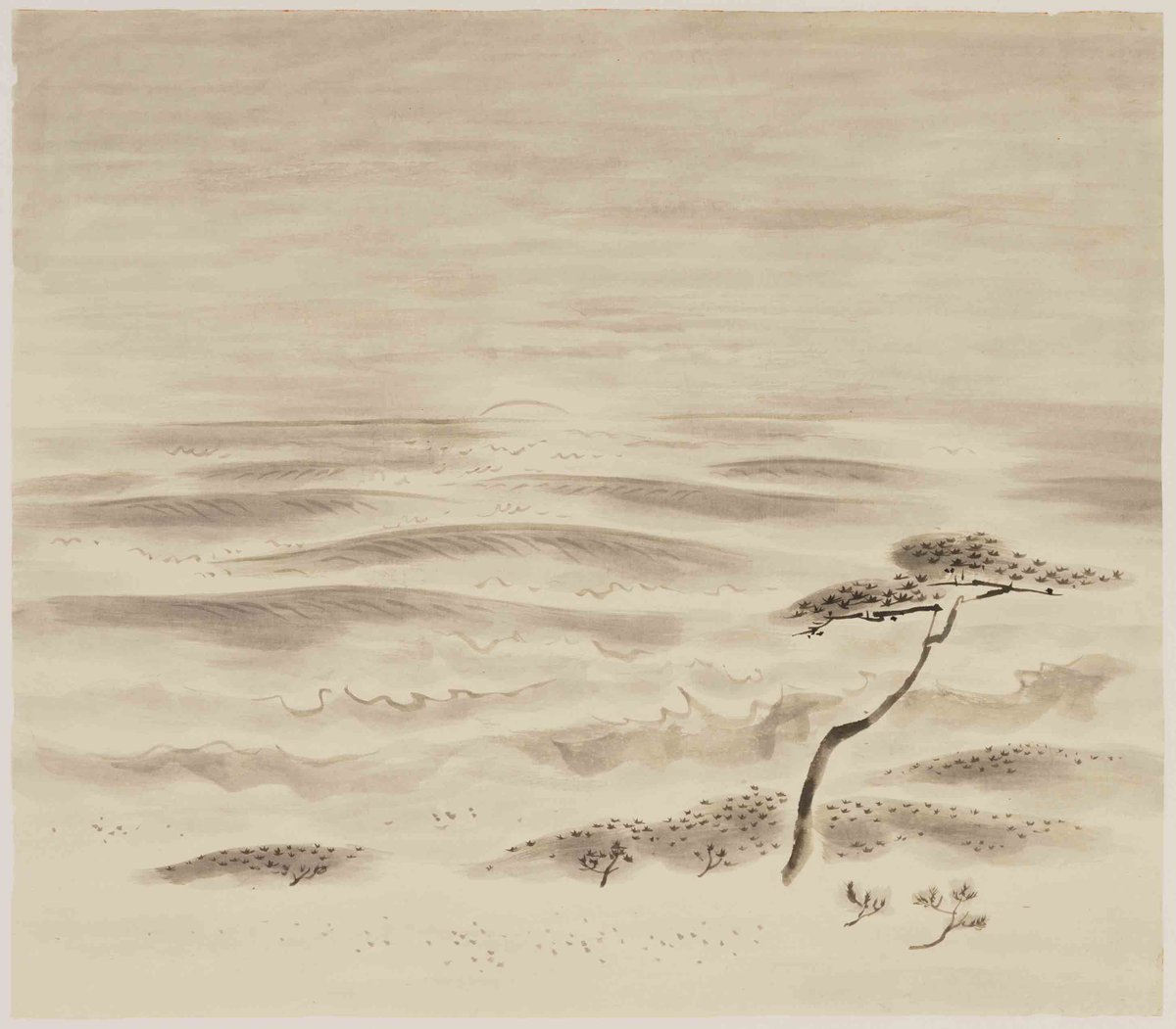 新春のお慶びを申し上げます。 銅版画家・浜口陽三の描いた墨絵（年代