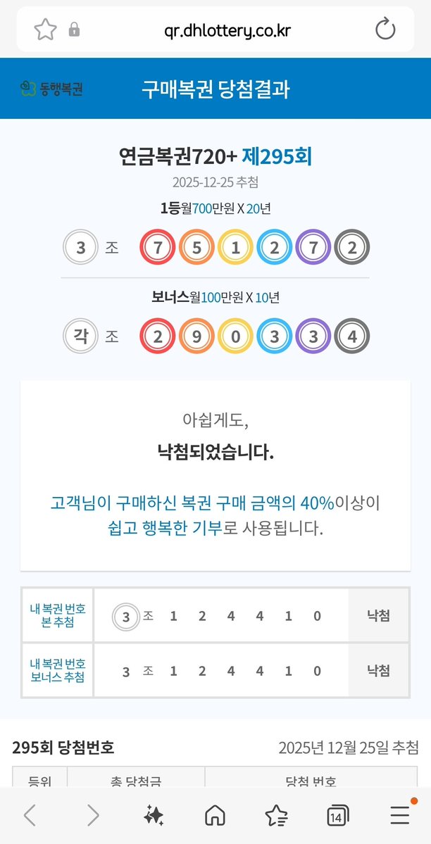 bcoffed_'s tweet image. 연금복권 오천원어치 산 거 진짜 개황당하네 이렇게까지 번호 하나도 안 맞는 거 첨봄