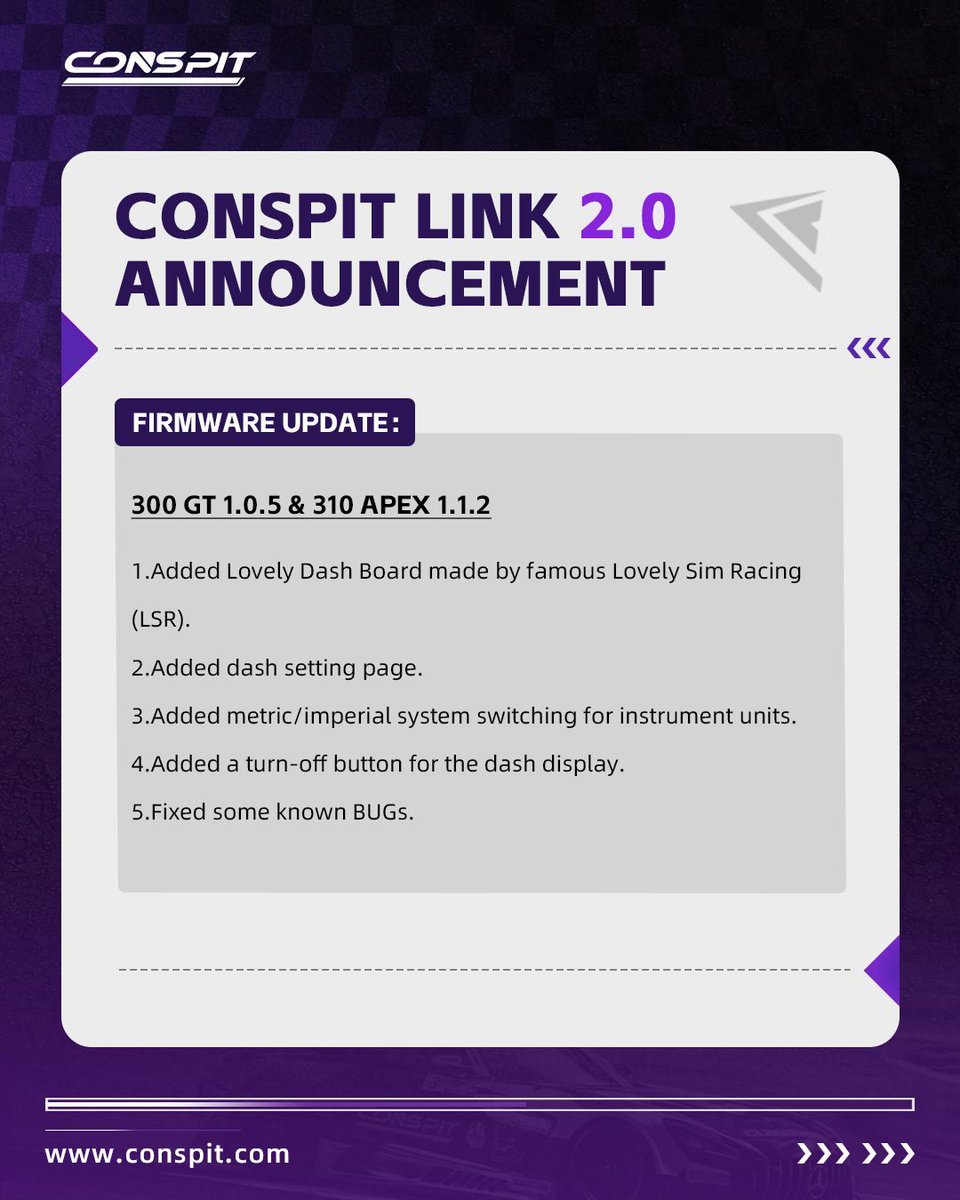 Lovely Dashboard is here! 🎄
PRO DRIVERS' CHOICE
🛒USA Webstore: conspit.com
📱 linktr.ee/conspit_offici…

#CONSPIT #ProDriversChoice #SimRacingWheel  #SimRacing #simracingdashboard #lovelysimracing #lovelydashboard