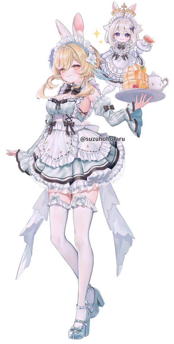 うさ耳メイドな蛍とパイモン🐇🥞🫖
冬コミでアクスタになります❕
#GenshinImpact #Lumine #C107 