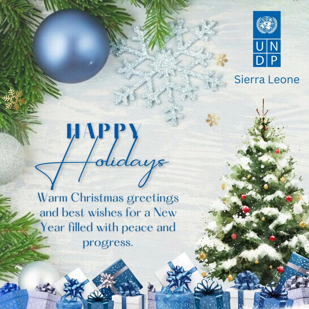 UNDPSierraLeone's tweet photo. Warm Christmas greetings and best wishes for a New Year filled with peace &amp; progress!🎅🎄
From all of us at @UNDPSierraLeone, may 2026 bring hope, prosperity, &amp; sustainable development to every community.
🙏 for your partnership in building a brighter 🇸🇱.

@UNDPAfrica @UNDPWACA https://t.co/SrGlUV8x2m