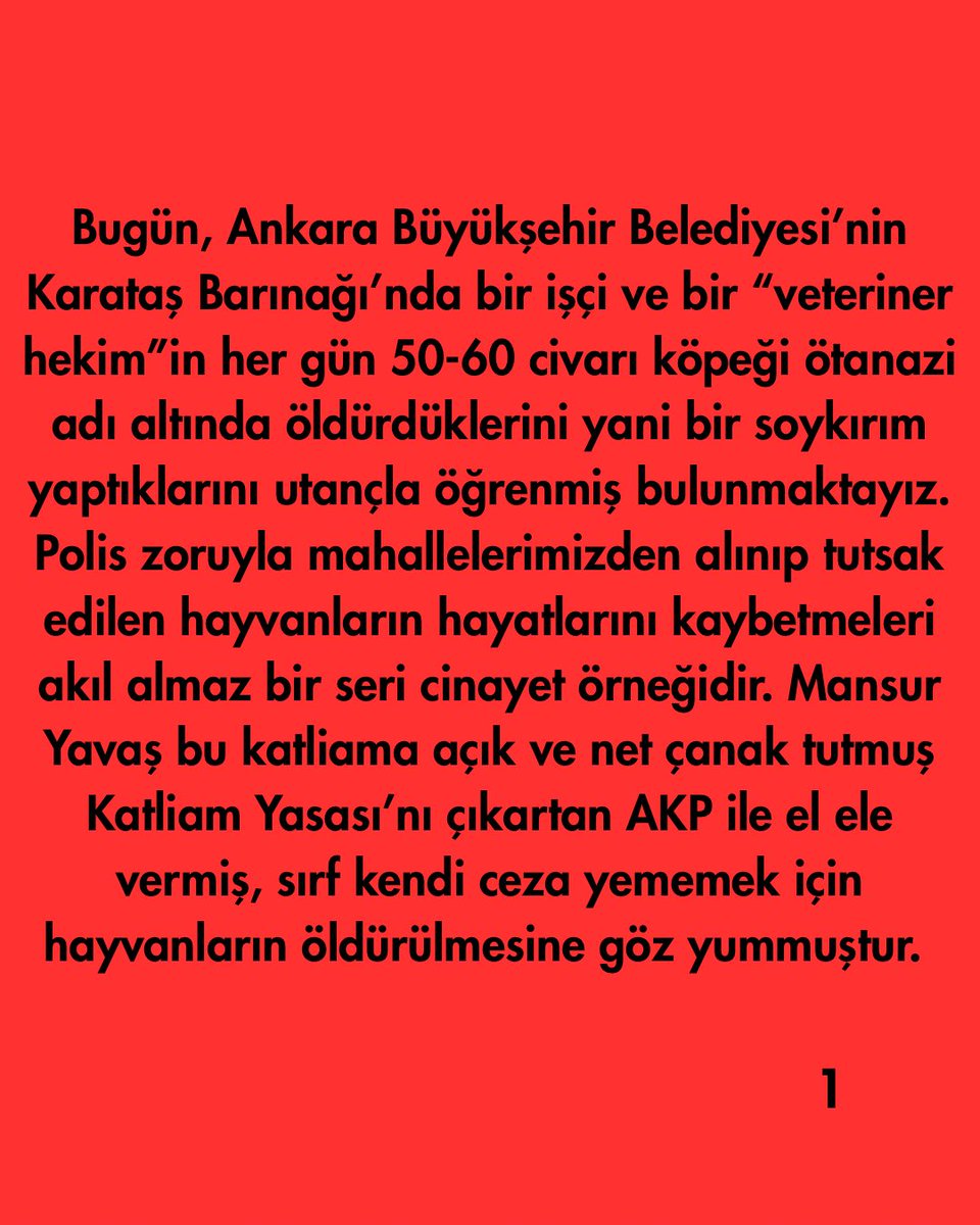 Hayvan, Yaşam, Özgürlük İnisiyatifi tweet media