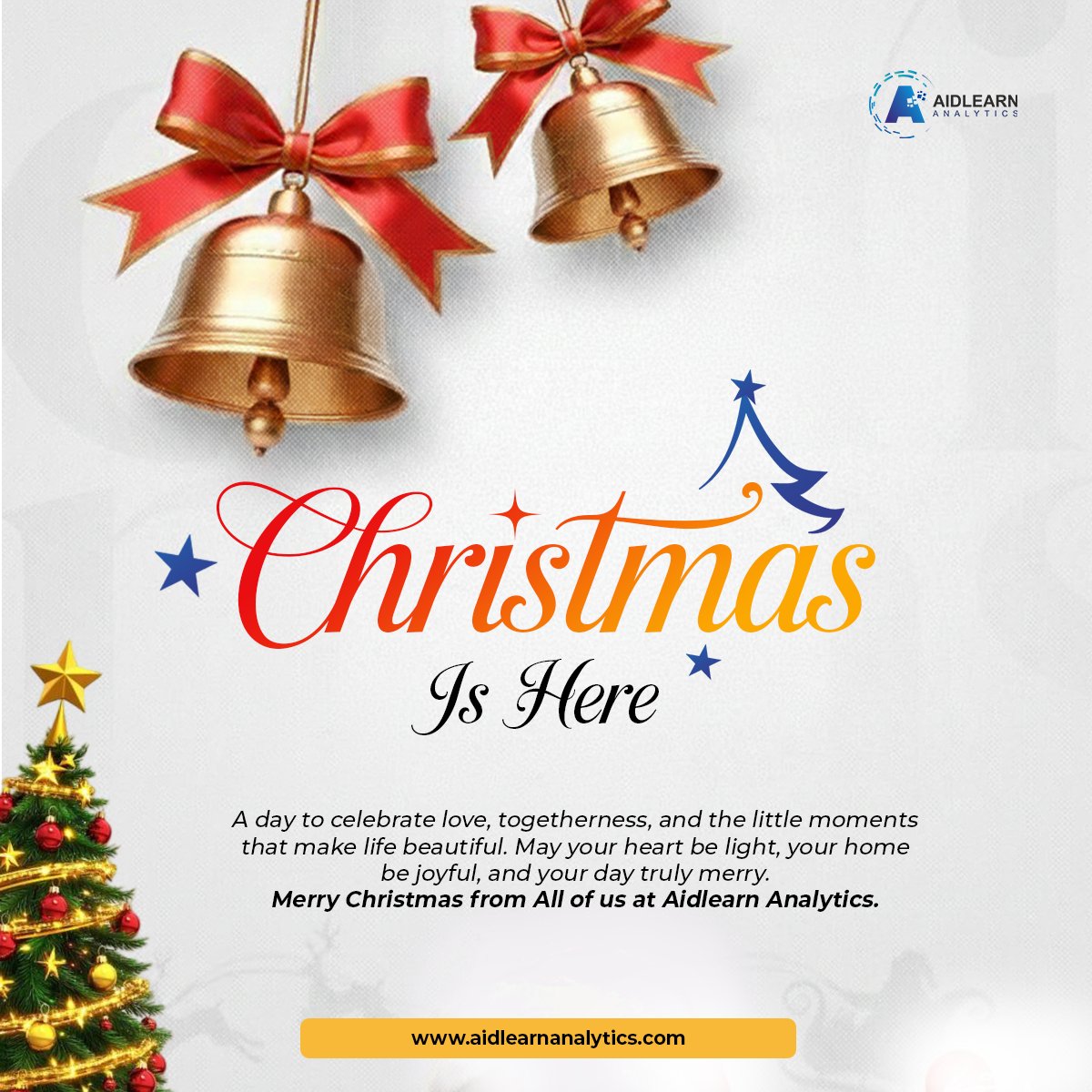 AidlearnA's tweet photo. Christmas is here. 

A season of love, joy, and little moments that mean everything.

May your heart be light and your day truly merry.

Merry Christmas from all of us at Aidlearn Analytics. 

#MerryChristmas #ChristmasVibes #AidlearnAnalytics https://t.co/P0UV5ISRMU