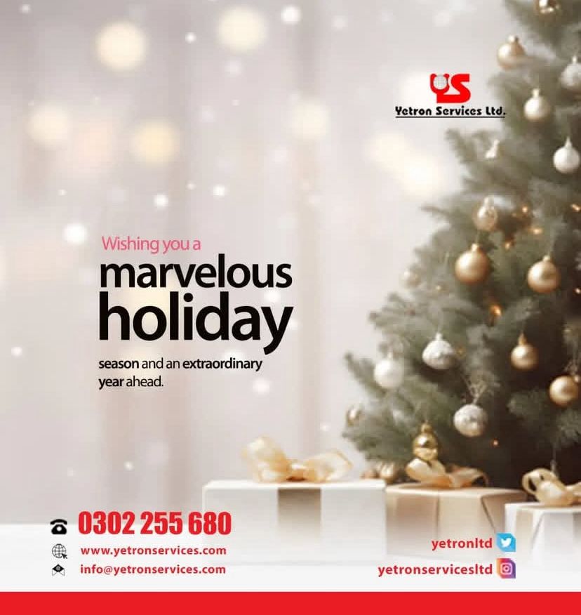 YetronLtd's tweet photo. May this yuletide season bring us peace and goodwill that will fill our holidays with unbridled joy. 
Yetron Services Ltd. wishes you a Merry Christmas and a Fruitful New Year. https://t.co/K84yXcJK0y