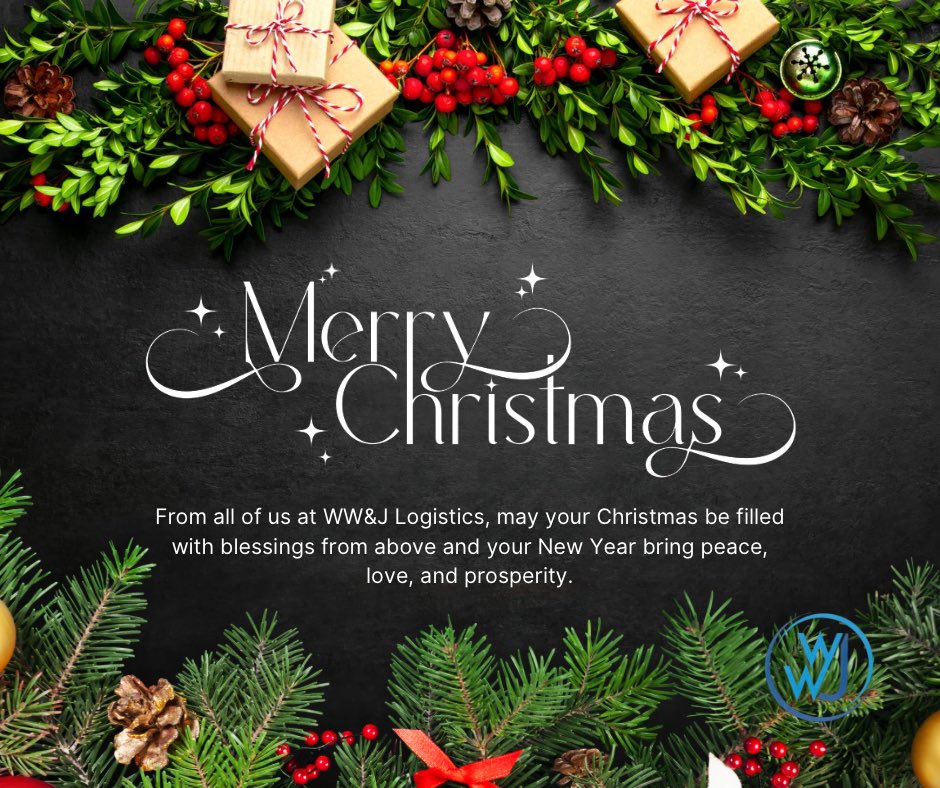 This holiday season, we’re grateful for our clients, partners, and team who make everything we do possible. From all of us at WW&amp;J Logistics, we wish you a Merry Christmas and a New Year filled with peace, success, and continued growth.