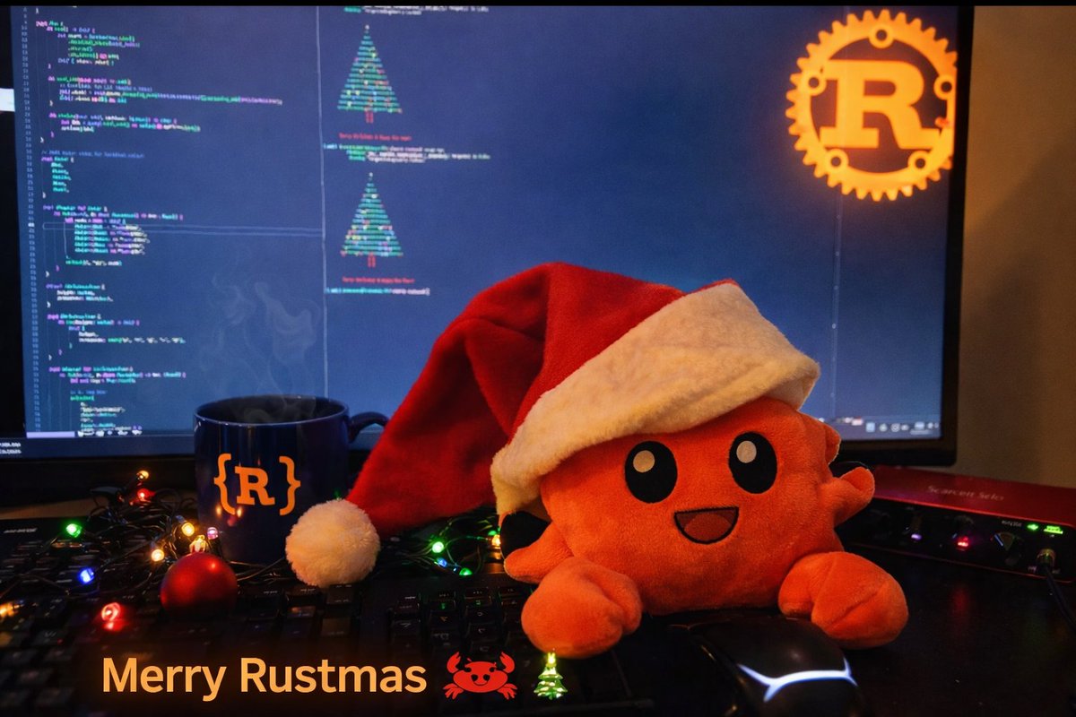 Merry Rustmas 🦀🎄
2026 = building many projects in Rust.
Safe. Fast. Fearless.
#RustLang #Rustmas #BuildInPublic #DevLife #SystemsProgramming