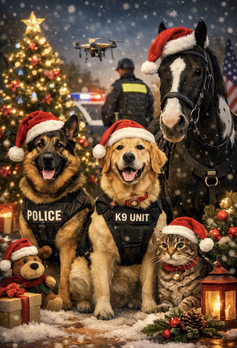 K9Finn's tweet image. Wishing all the incredible police dogs and horses and other service animals a very safe and happy Christmas. 🐾

Thank you for the courage, loyalty and hard work you give every single day — often when most of us are at home with our families.
#Finnslaw 
#FinnsLawPart2