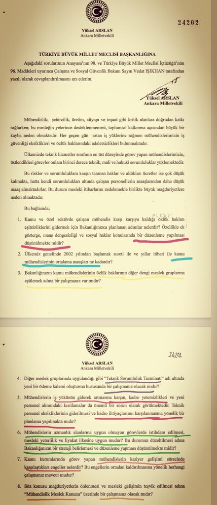 sengumit's tweet photo. Sn. Vedat Işıkhan(@isikhanvedat),
Sn. Yüksel Arslan(@ArslanYuksel06)' ın mühendislerle ilgili sorusunu,  asgari ücret, işçi ve memur sözleşmesiyle ve ilgili görevin @tcbestepe Gen. Sekr. Pers. ve Prens. G. Müd.' ünde olduğuyla açıklamaya çalışmış. 🤔
@RTErdogan @MDervisogluTR https://t.co/ZeeJkSoE2O