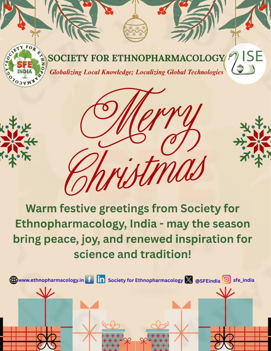 SFE-India wishes everyone a Merry Christmas filled with harmony, hope and meaningful scientific pursuits 🎄