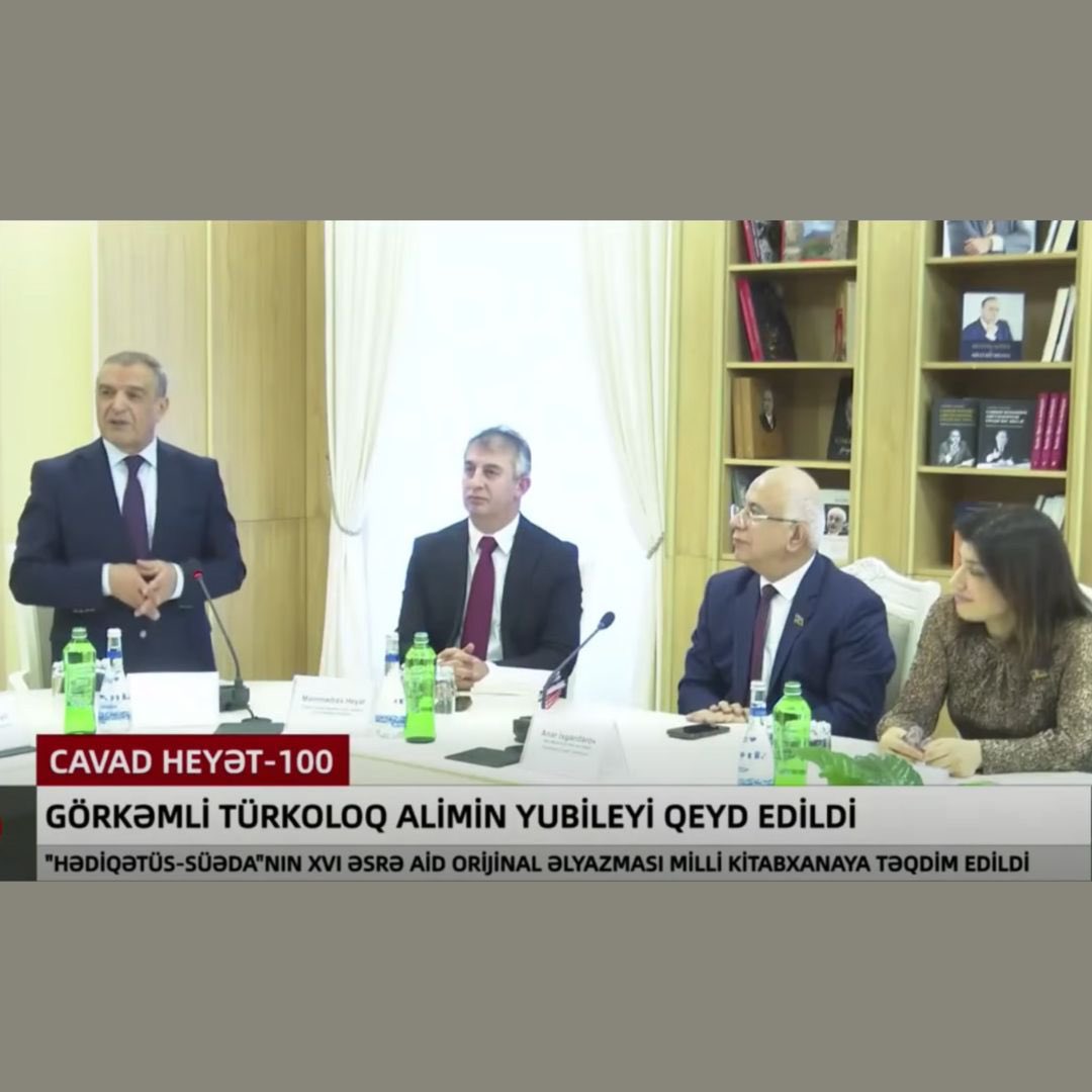 HeyetR's tweet photo. Prof. Dr. Cevad Heyet’in doğumunun 100. yıl dönümü Azerbaycan Milli Kütüphanesi tarafından düzenlenen programda anıldı. Birçok akademisyen, milletvekili ve gazetecinin katılımıyla gerçekleşen anma törenine onursal konuk olarak katıldım.
#CevadHeyet https://t.co/K8E6R84ZOr
