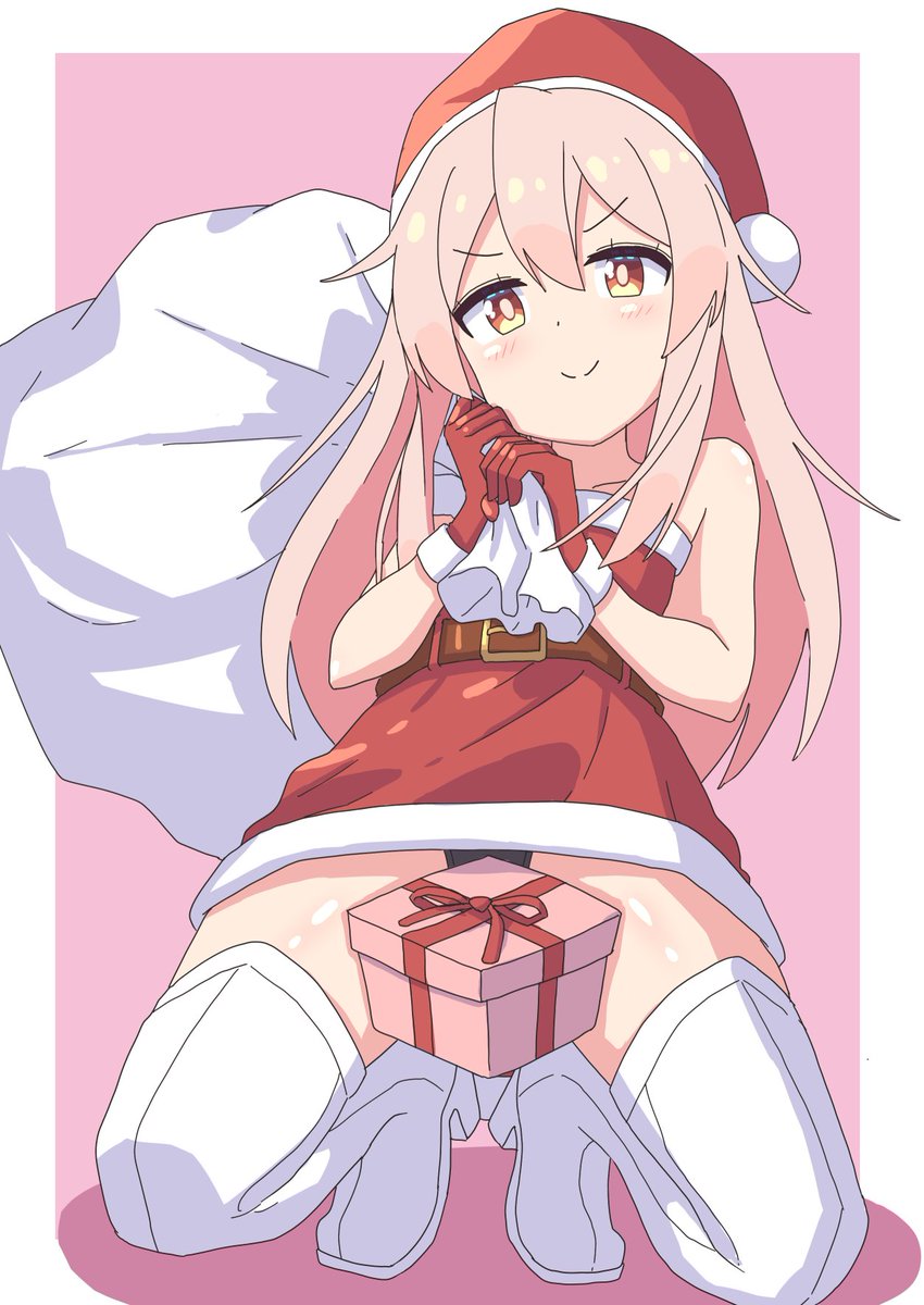 #おにまい 
#おにまいお絵描き 
遅れてやってきた、まひろちゃんサンタ 