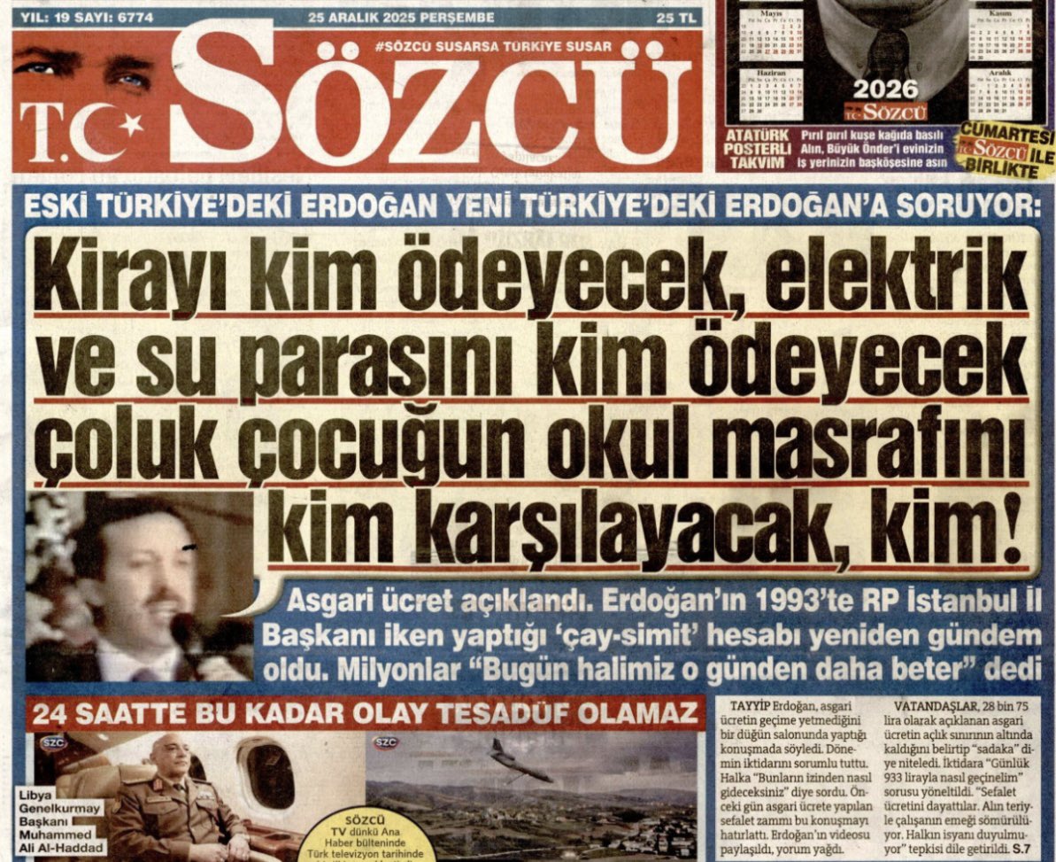 Eski Türkiye’deki Recep Erdoğan,
Yeni Türkiye’deki Tayyip Erdoğan’a soruyor;

“Kirayı kim ödeyecek,elektrik ve su parasını kim ödeyecek
Çoluk çocuğun okul masrafını kim karşılayacak,kim”!!

Alın 28 bin 75 lirayla bir ay geçinin de görelim sizi!!
Biz açken siz tok yatamazsınız!!