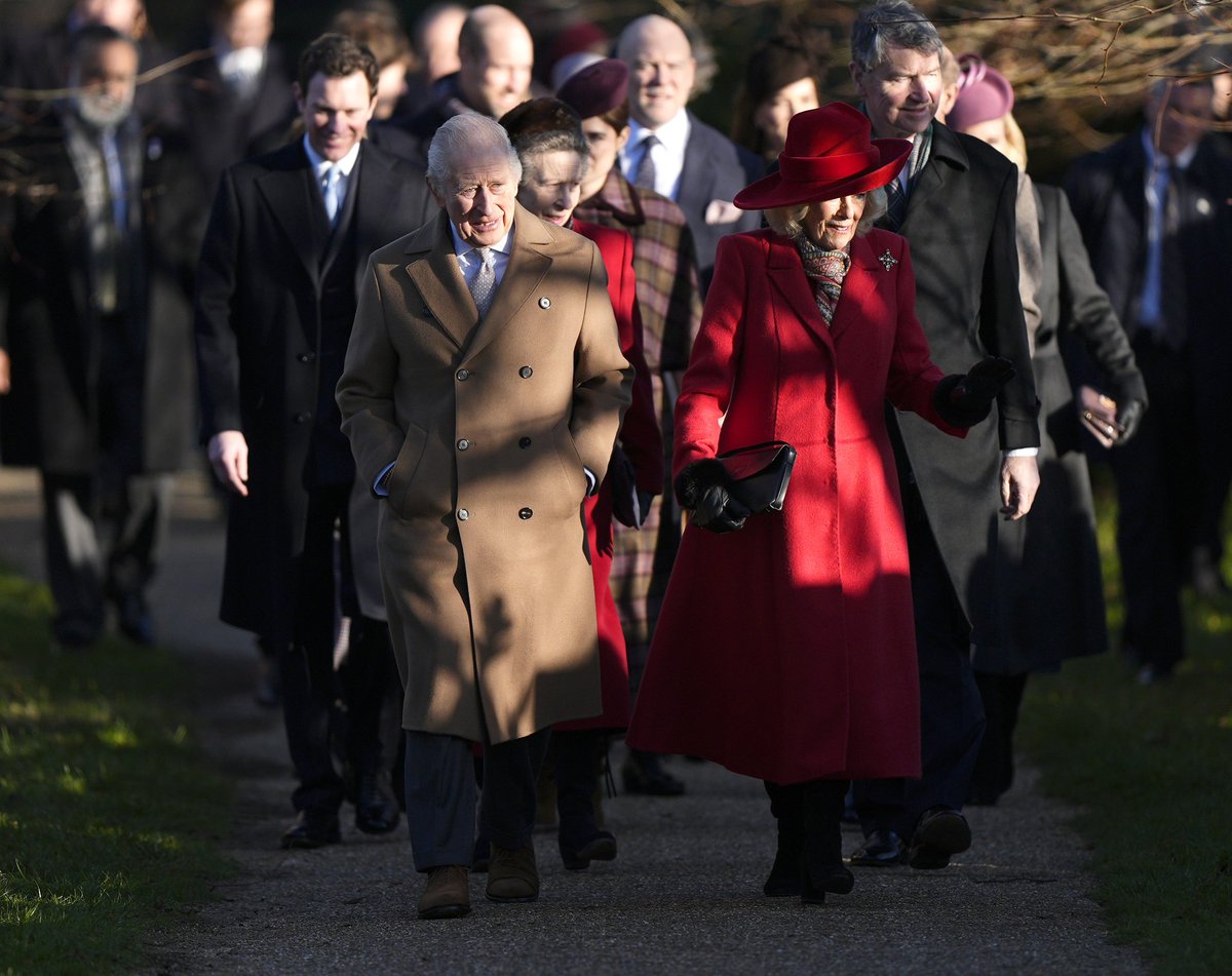 Royals attends Christmas Day Church service

King Charles III and Queen Camilla attending the Christmas Day morning church service at St Mary Magdalene Church in Sandringham, Norfolk
📷<a href="/PA/">PA Media</a>