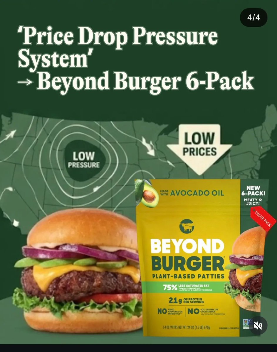 $BYND insiders forecast near-price parity with traditional meat by late 2026/early 2027—3–5 years ahead of initial projections. Surging beef prices + falling plant-based costs = a golden window, and their value pack play is primed to cash in.