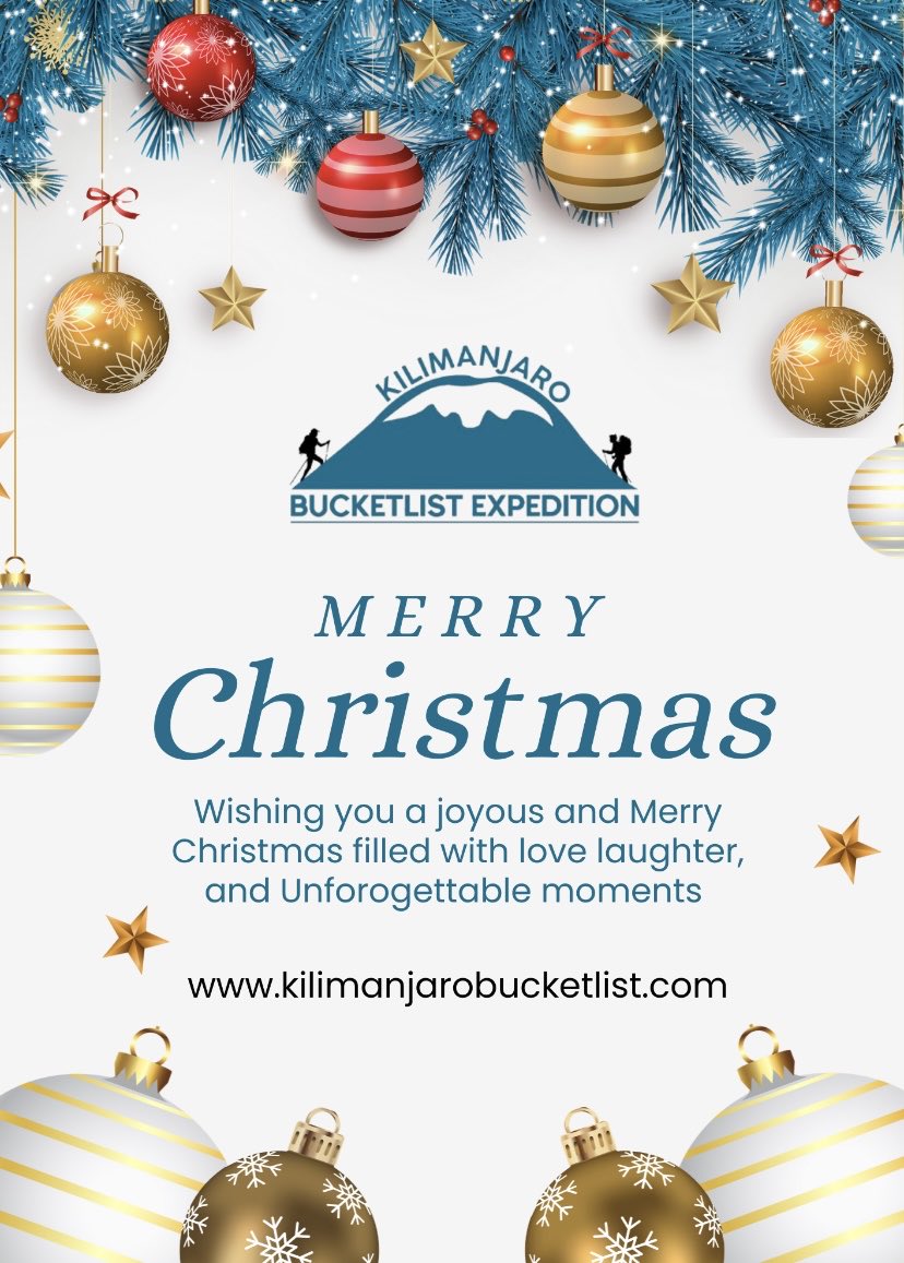 May all that is beautiful, meaningful, and brings you joy be yours this holiday season. 

For more information and booking contact us

WhatsApp: +255677892410
Email: kilimanjarobucketlist.com
Website: kilimanjarobucketlist.com