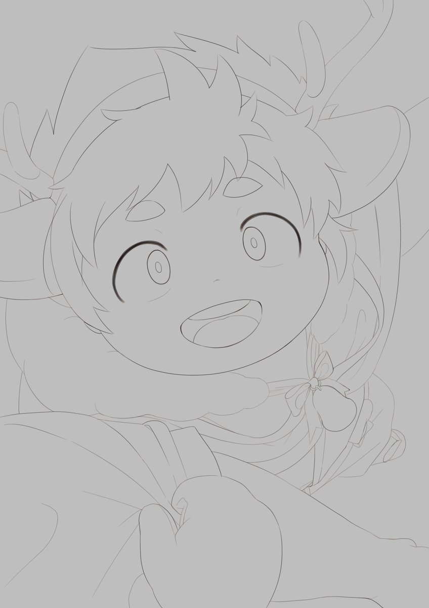 Entekey's tweet image. ボツにした線画…🙏
塗り絵にどうぞ。