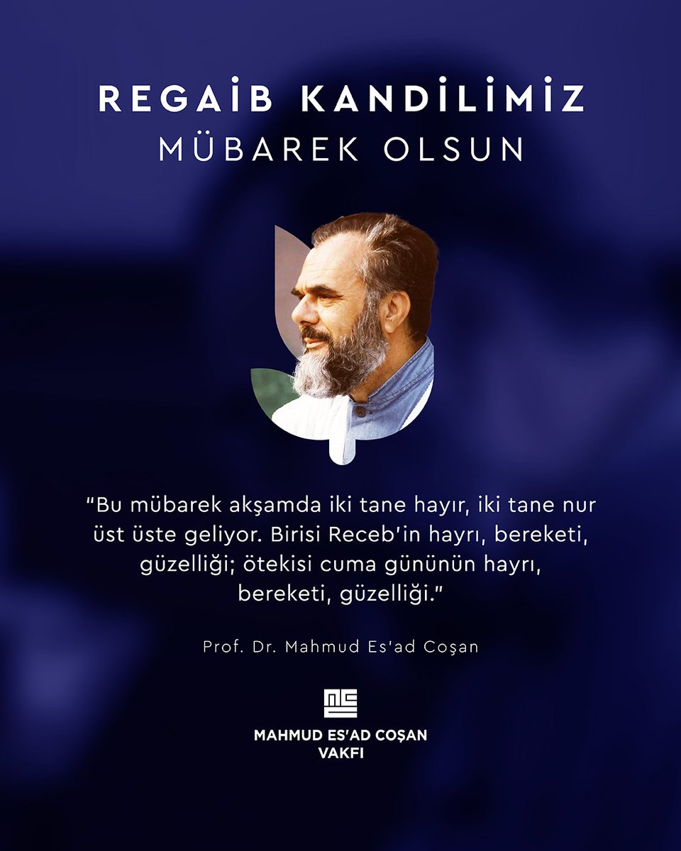 Regaib Kandilimiz mübarek olsun.

#MecVakfı #RegaibKandili