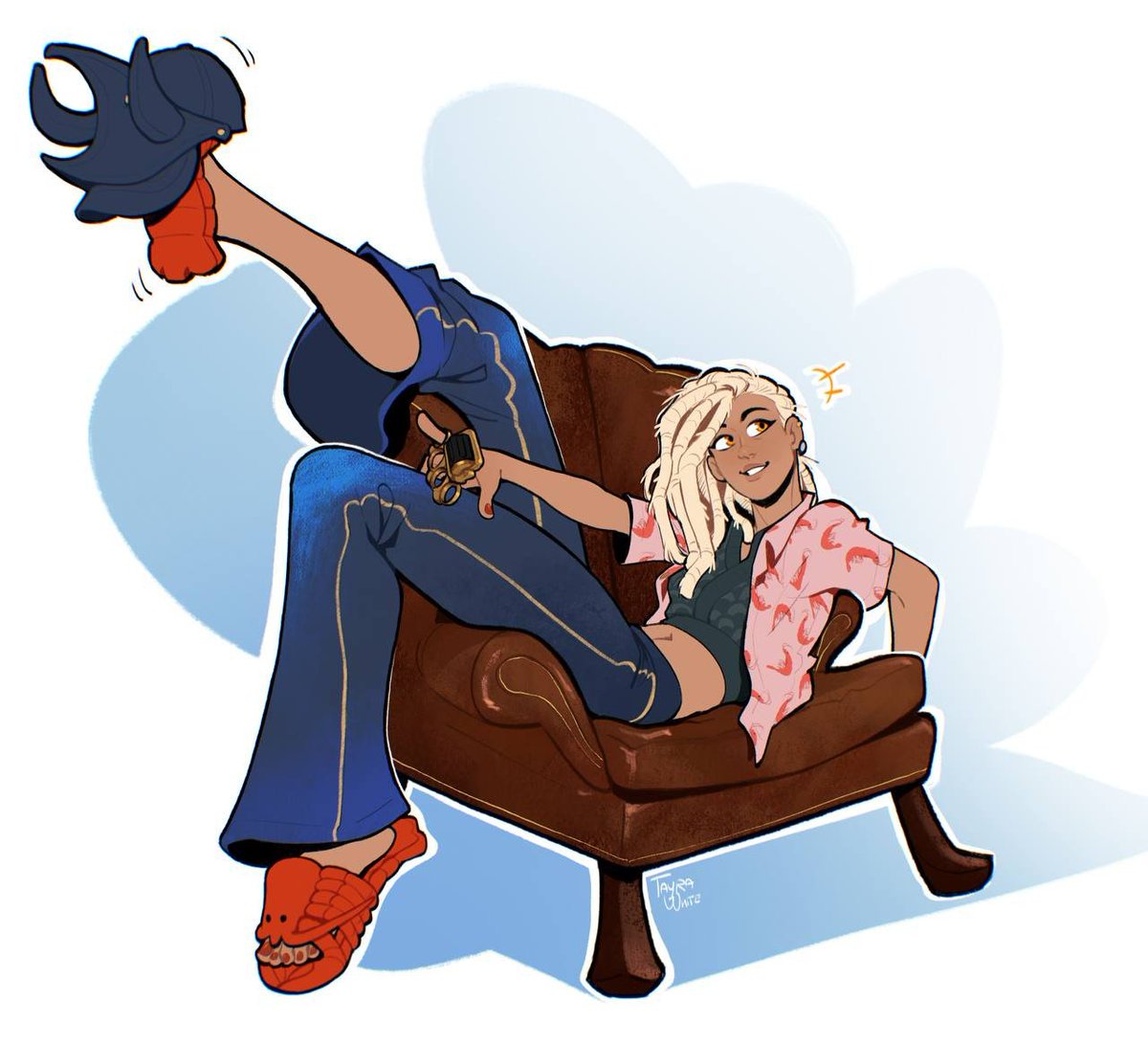 We had a little interactive challenge with the guys to create a character based on the comments, and that's what happened~
Her name is Audrey! She is from the Longleg tribe.
#OnePieceOC